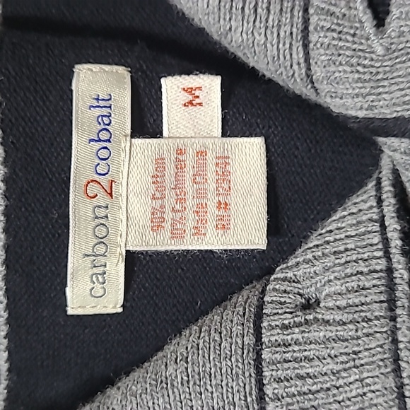 Carbon 2 Cobalt Sweater Men's Medium Black Gray Henley Knit Size M - Picture 7 of 7